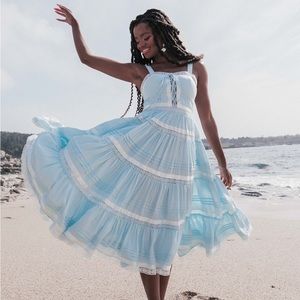 Jessakae light blue and white ruffle Delores dress